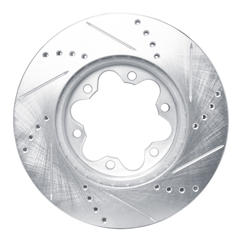 Toyota HiAce Brake Rotor (1) - Front Left - R1 Concepts - Drilled & Slotted - Silver - `06-`19